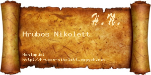Hrubos Nikolett névjegykártya