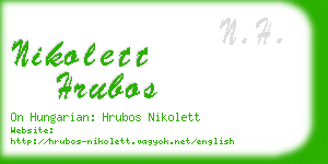 nikolett hrubos business card